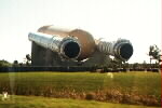 Shuttle Solid Rocket Boosters on display. The center fuel tank was a recent addition