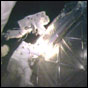 NASA image: Astronauts Thomas and Richards during the second space walk.