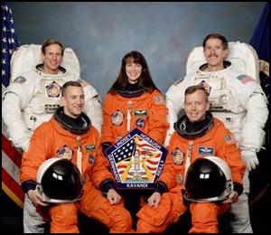 NASA portrait of the STS-104 crew.