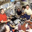 Members of the STS-105 and Expeditions Two and Three crews.