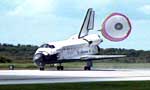Discovery lands at Kennedy Space Center. Photo courtesy of NASA JSC.