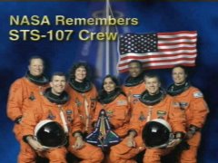 Columbia's crew. Image: NewsFromSpace.com/NASA TV