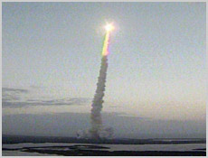 Space Shuttle Endeavour launches from Kennedy Space Center, Fla. NASA image.