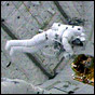NASA image of first-time spacewalker Rick Linnehan.
