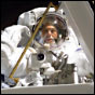 NASA photo of STS-110 Mission Specialist Lee Morin during EVA #2.