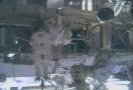 Spacewalker Piers Sellers outside the ISS. NASA TV capture.