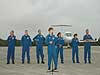 STS-114 crew arrives at Kennedy Space Center, Fla. NASA PHOTO NO: KSC-05PD-1465
