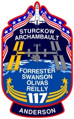 NASA image of the updated STS-117 mission patch.