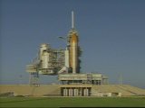 Shuttle Discovery on the launchpad last Thursday afternoon, before the scrub. Image courtesy of NASA Select.