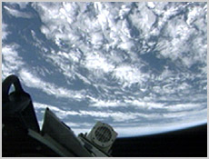 Space Shuttle Atlantis continues to orbit the Earth as its five-member crew prepares for landing. Atlantis is slated to land Sunday at 11:53 a.m. CST (17:53 GMT). This image was taken by a camera in Atlantis' payload bay. NASA photo.