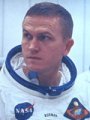 Astronaut Frank Borman, suiting up for the historic Apollo 8 flight. NASA image.